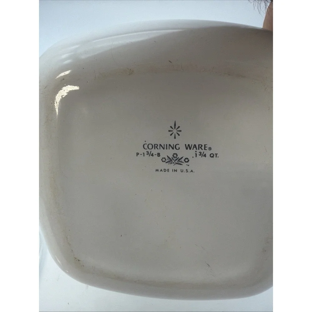 Vintage Corning Ware Blue Cornflower P-1 3/4-B Casserole With Pyrex A-7-C Lid